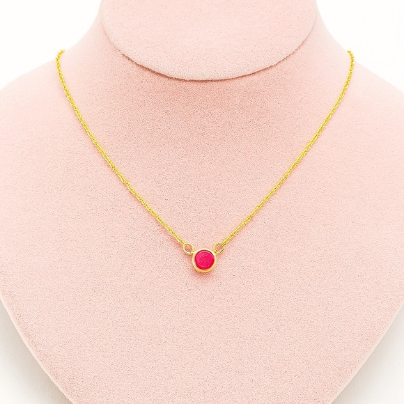14K Gold Ruby Necklace